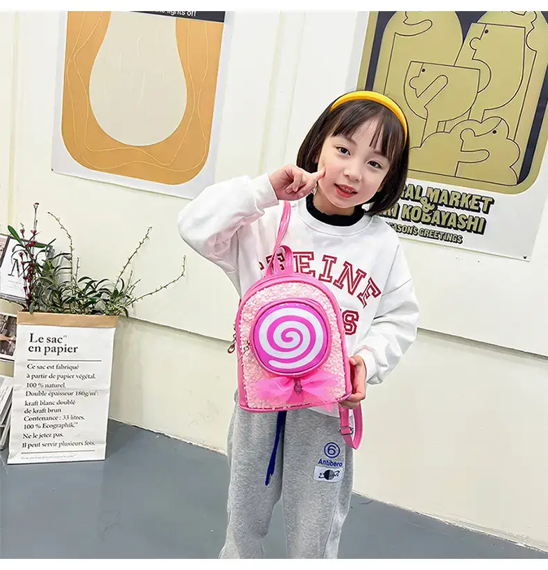 Pink Spiral PU Backpack for Girls Travel Casual — feature 17