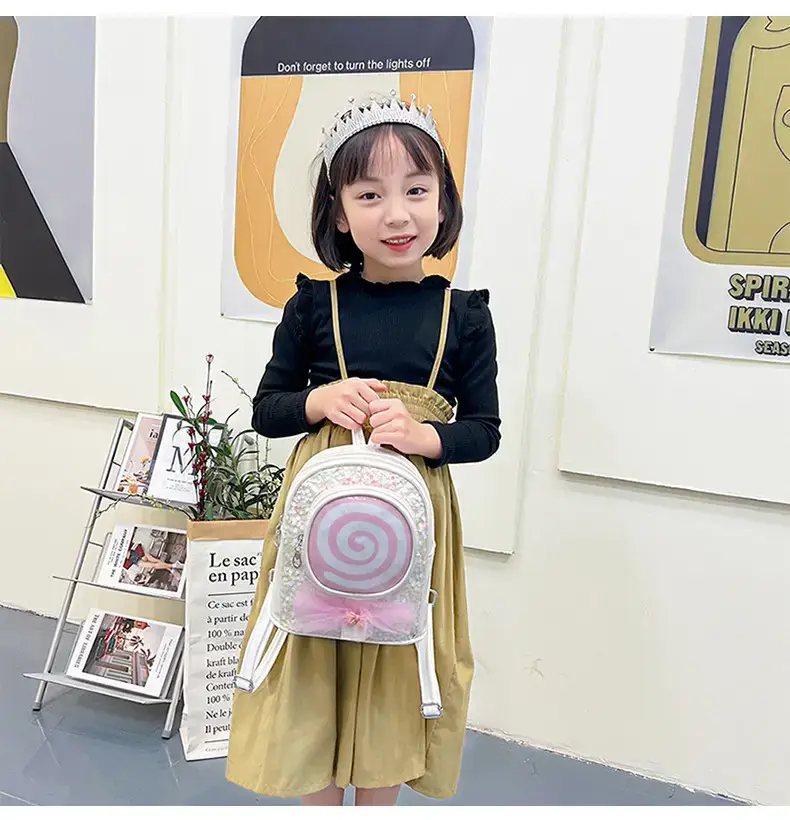 Pink Spiral PU Backpack for Girls Travel Casual — feature 20