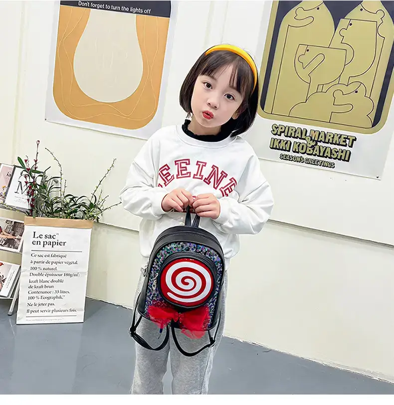 Pink Spiral PU Backpack for Girls Travel Casual — feature 23