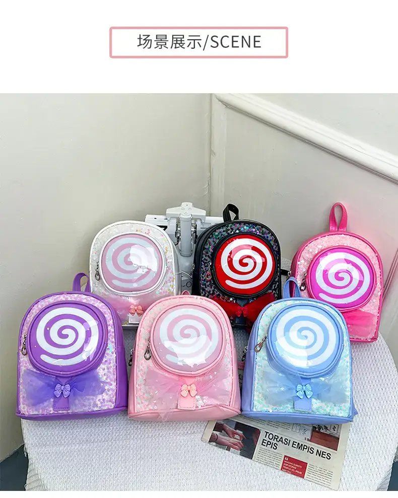 Pink Spiral PU Backpack for Girls Travel Casual — feature 27