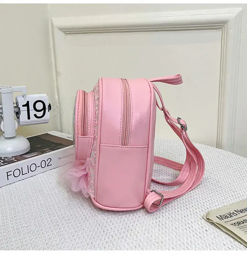 Pink Spiral PU Backpack for Girls Travel Casual — feature 29