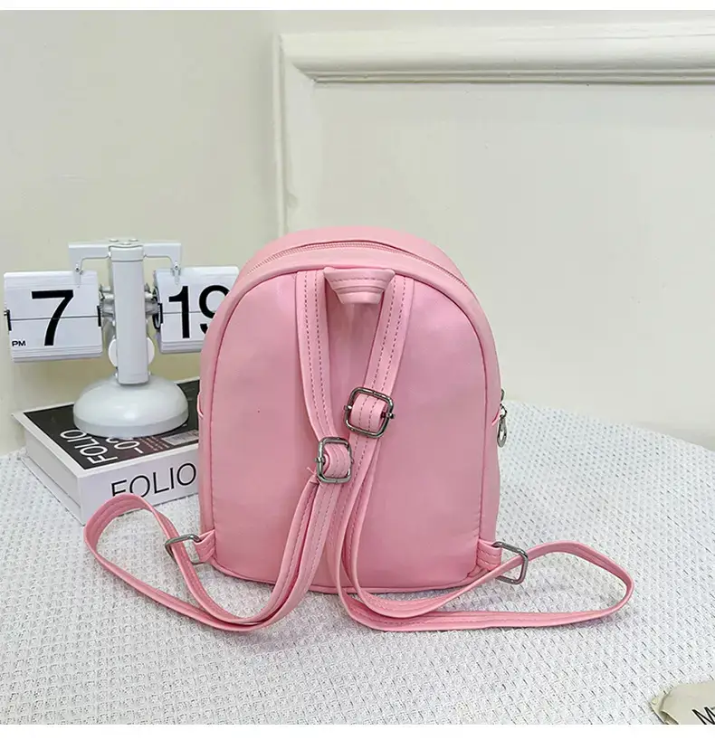 Pink Spiral PU Backpack for Girls Travel Casual — feature 30