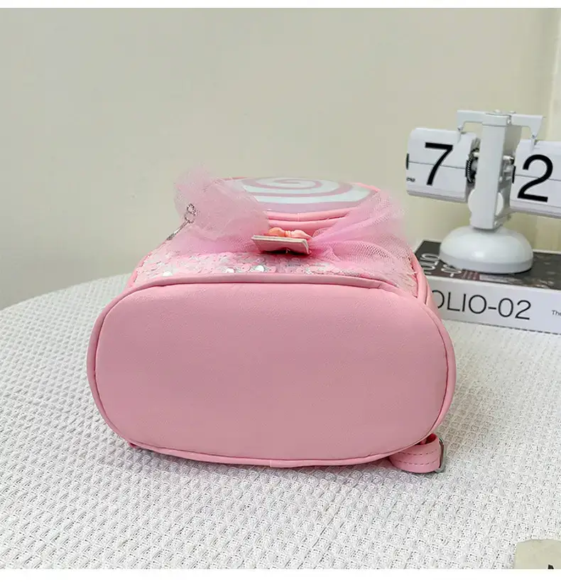 Pink Spiral PU Backpack for Girls Travel Casual — feature 32