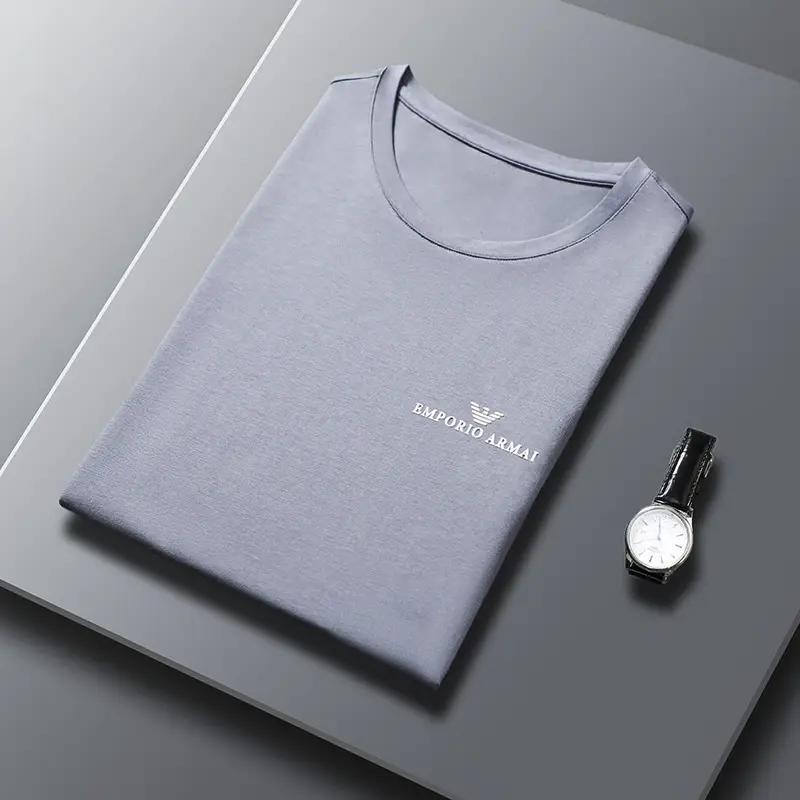 Men Cotton Round Neck T-Shirt Grey 2023 - Image 3