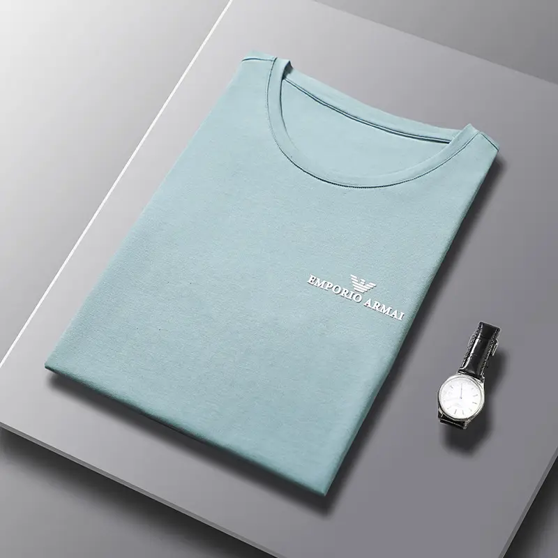 Men Cotton Round Neck T-Shirt Grey 2023 - Image 4