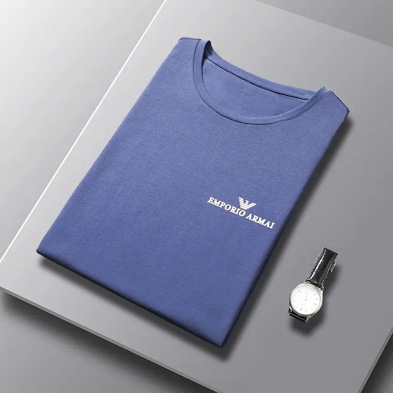 Men Cotton Round Neck T-Shirt Grey 2023 - Image 6