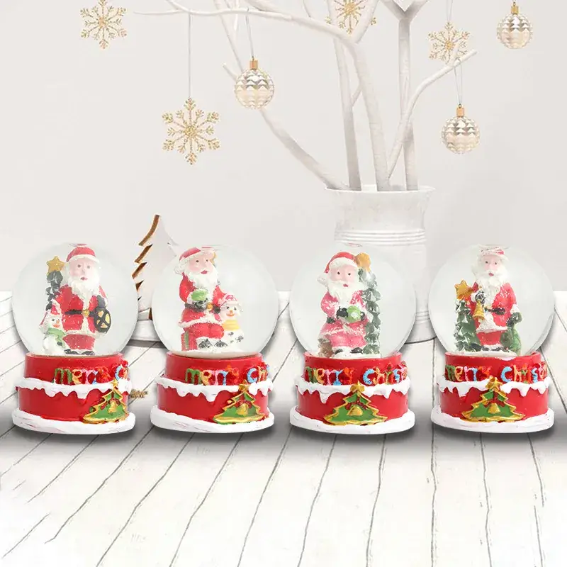 Cross-Border Glass Christmas Snowflakes Santa Claus Crystal Balls - Image 3