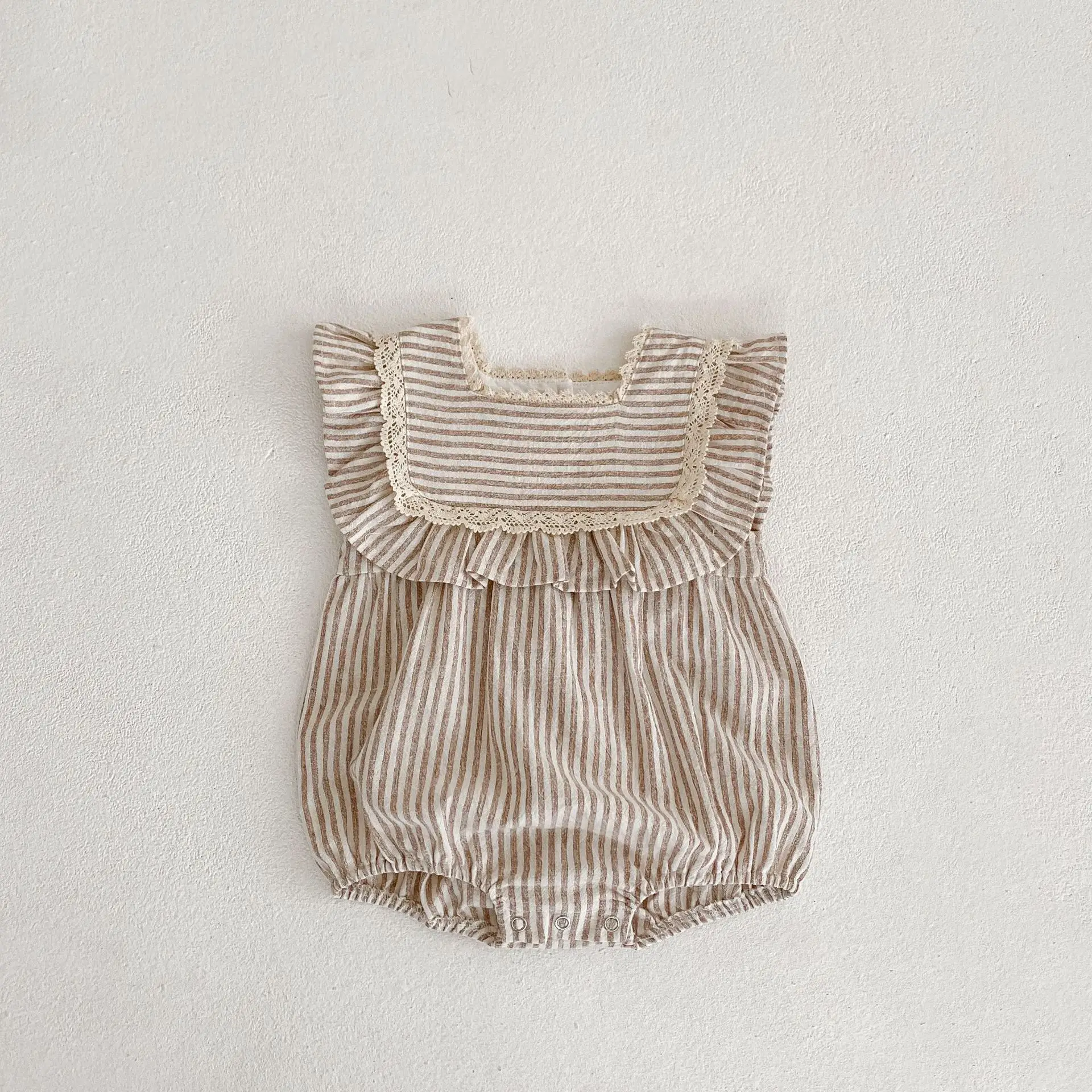Baby Striped Lace Robe Infant Toddler Coveralls