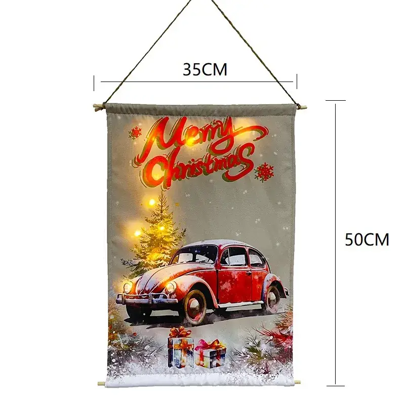 Christmas Snowman Wall Hanging with LED Light - Image 6