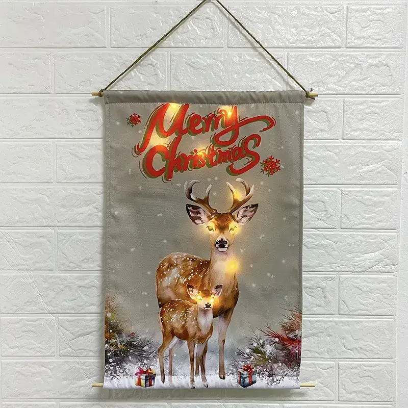 Christmas Snowman Wall Hanging with LED Light - Image 3