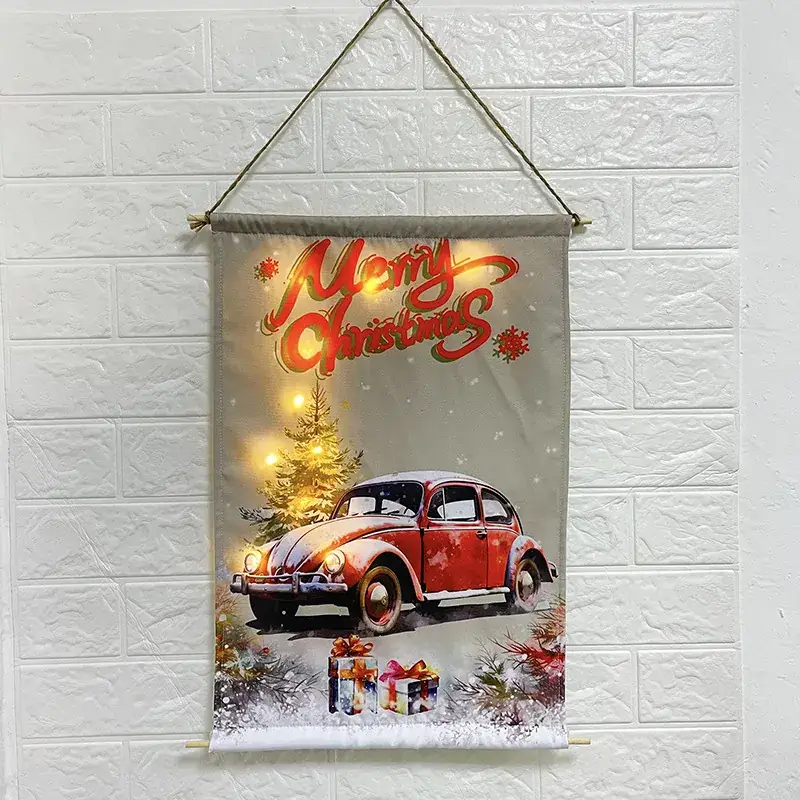 Christmas Snowman Wall Hanging with LED Light - Image 4