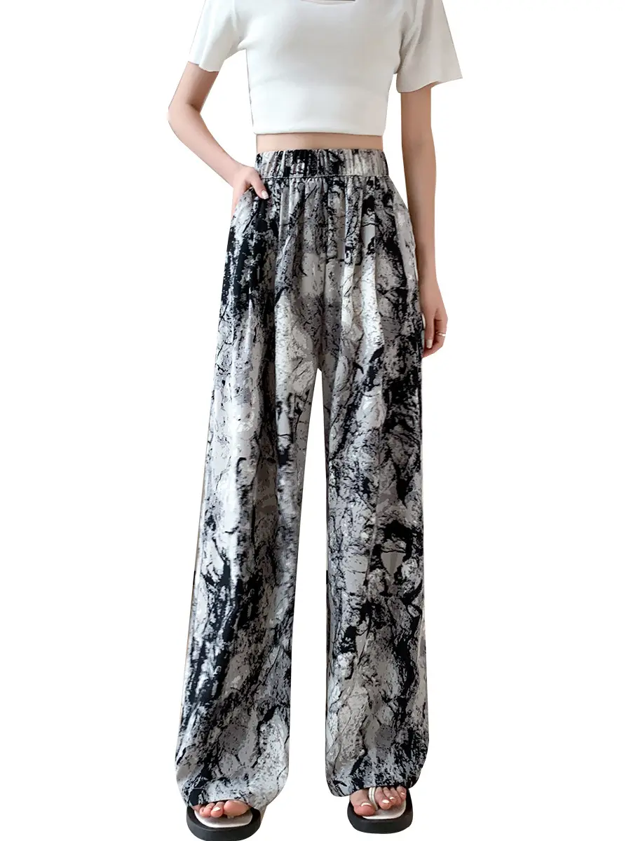 Women Tie-Dye Wide Leg Pants High Waist 2023 - Image 6