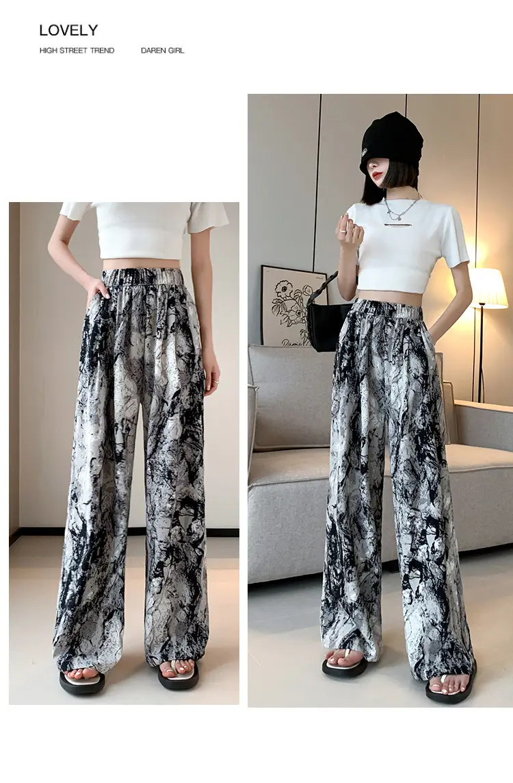 Women Tie-Dye Wide Leg Pants High Waist 2023 — feature 14