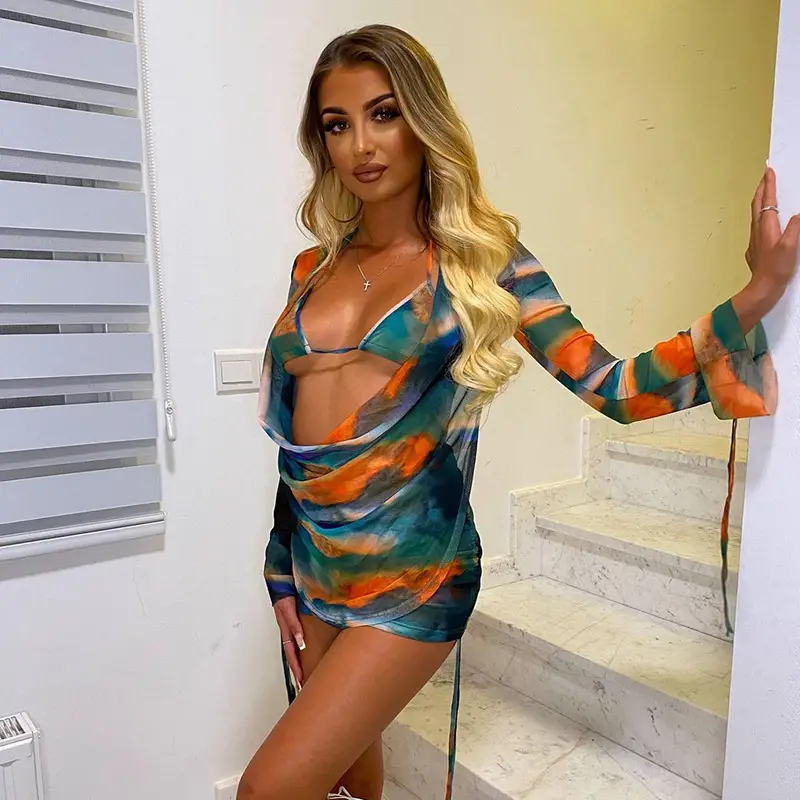 2023 Printed Mesh Swing Collar Underwear Set for Women — feature 11