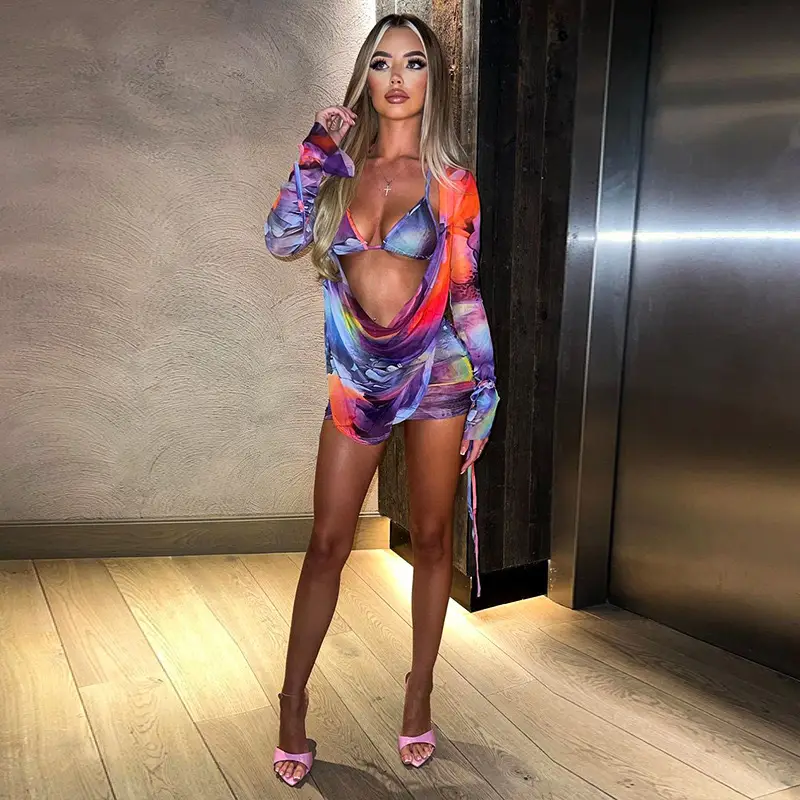2023 Printed Mesh Swing Collar Underwear Set for Women — feature 5