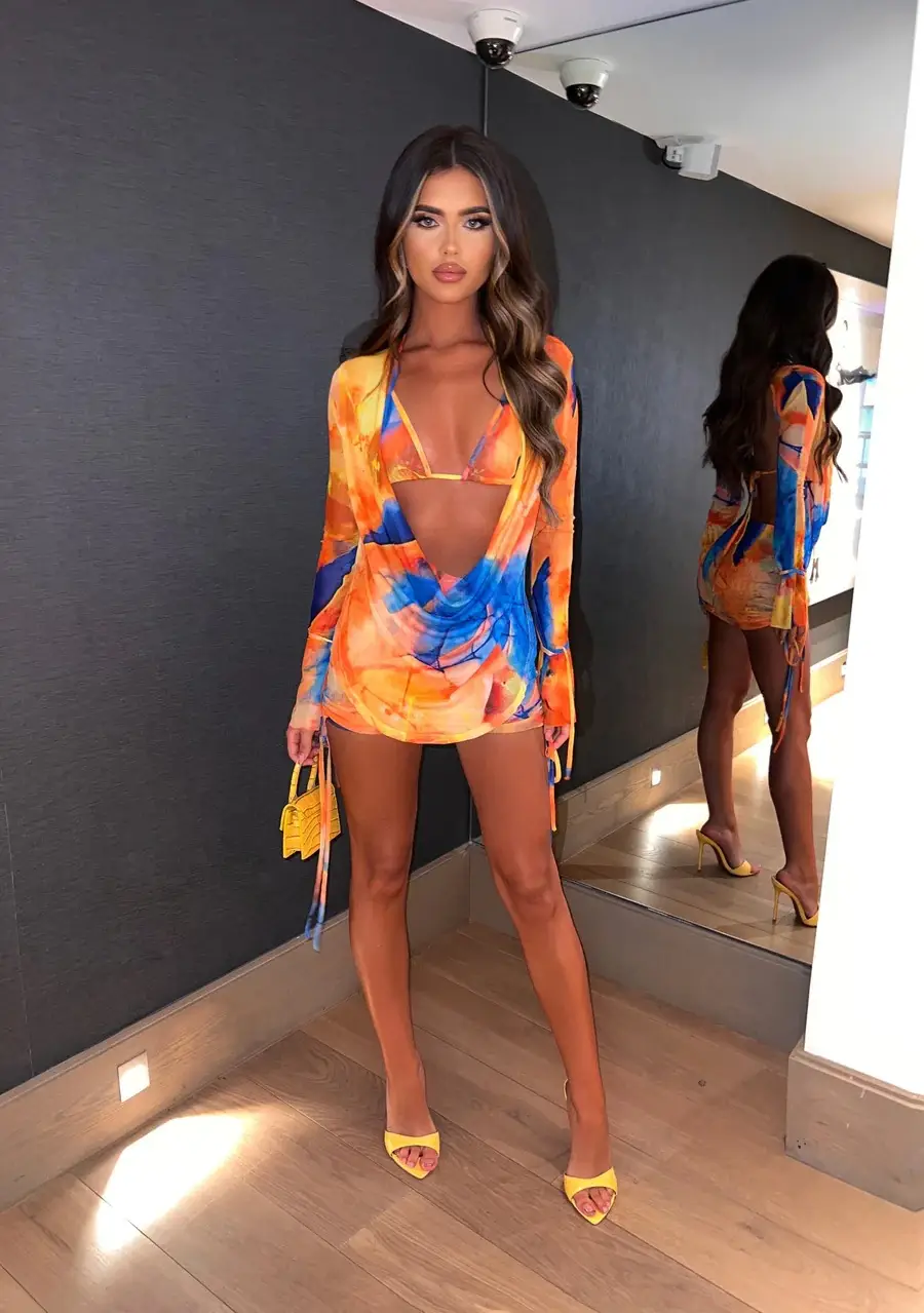 2023 Printed Mesh Swing Collar Underwear Set for Women - Image 5