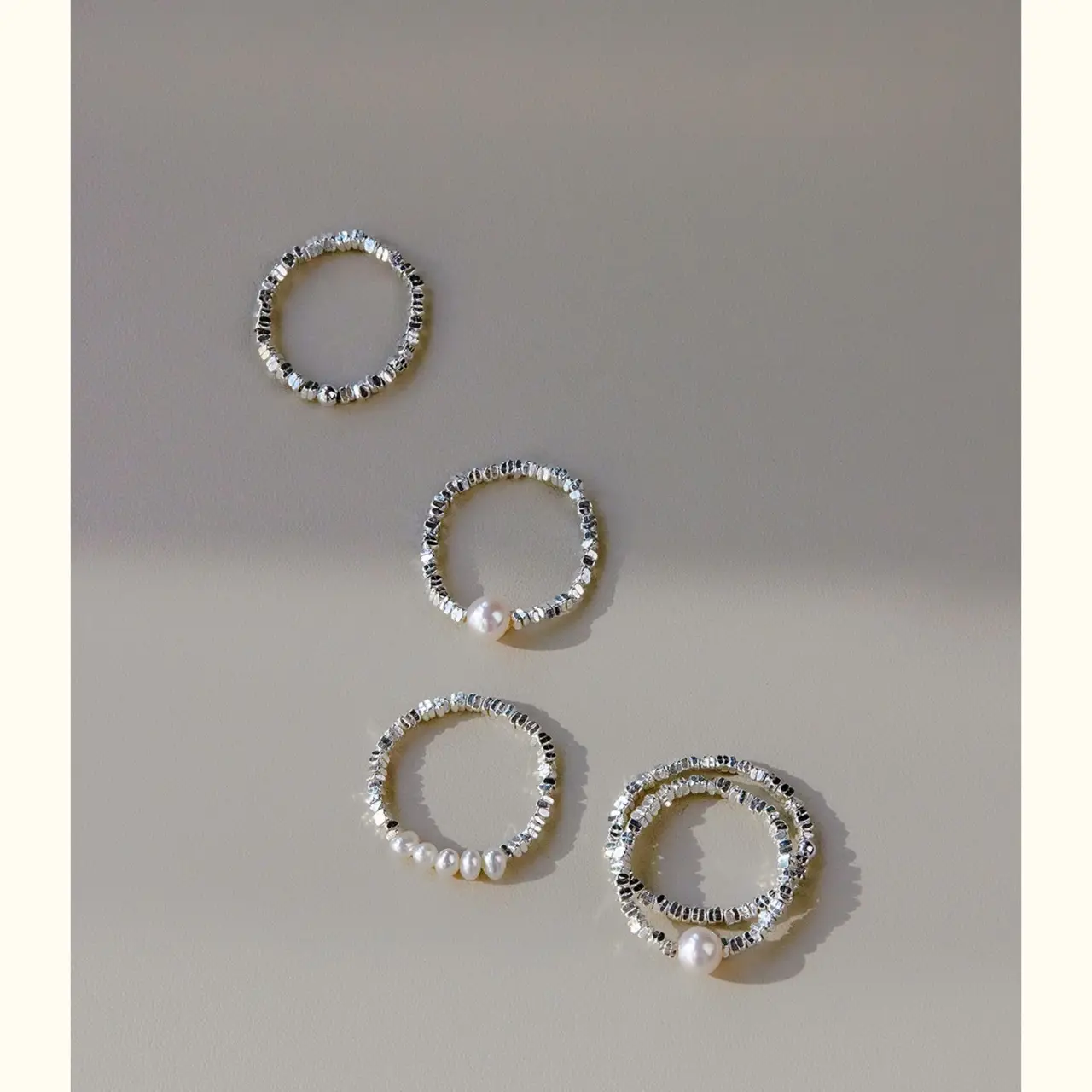 Broken Silver Pearl Ring Niche Design Light Luxury - Image 10