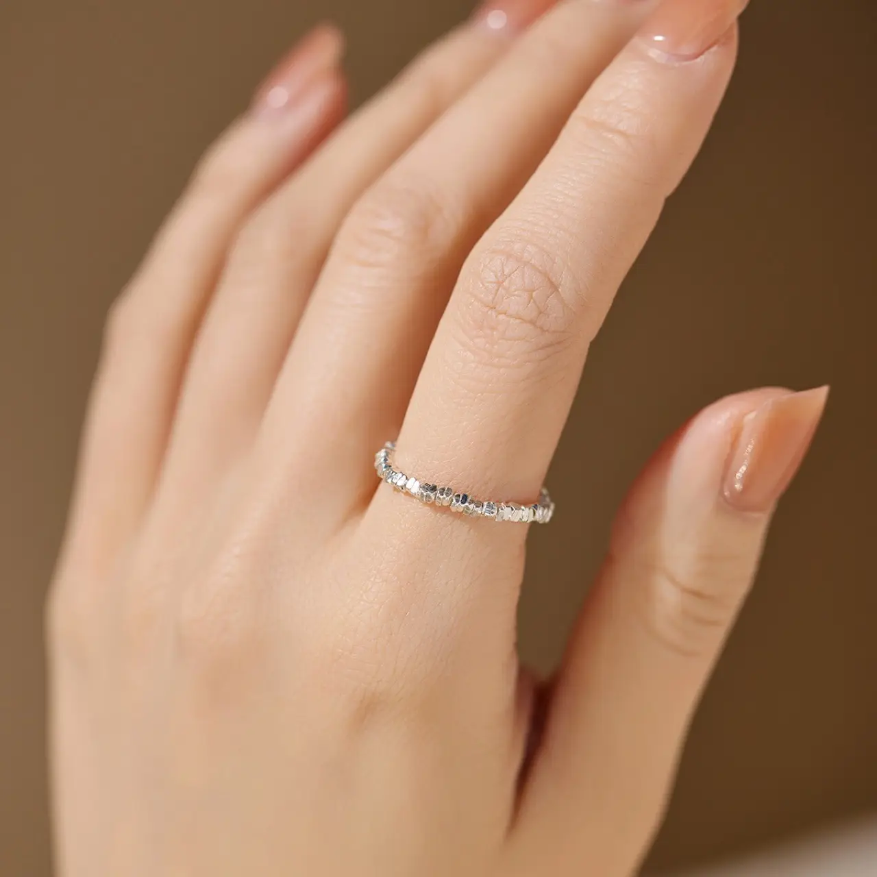 Broken Silver Pearl Ring Niche Design Light Luxury - Image 12