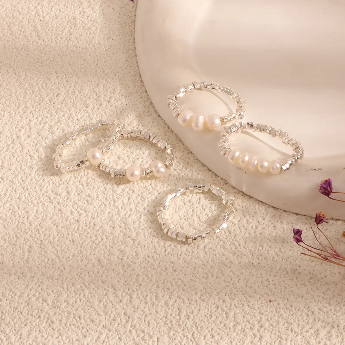 Broken Silver Pearl Ring Niche Design Light Luxury — feature 11