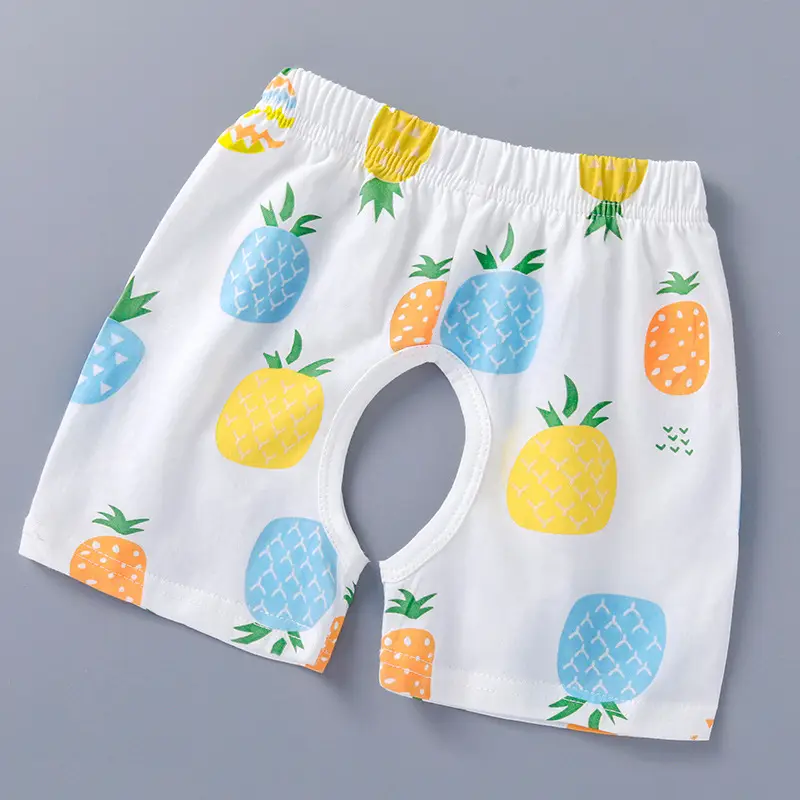 Baby Cotton Open Crotch Shorts 1-3Yr Strawberry Print