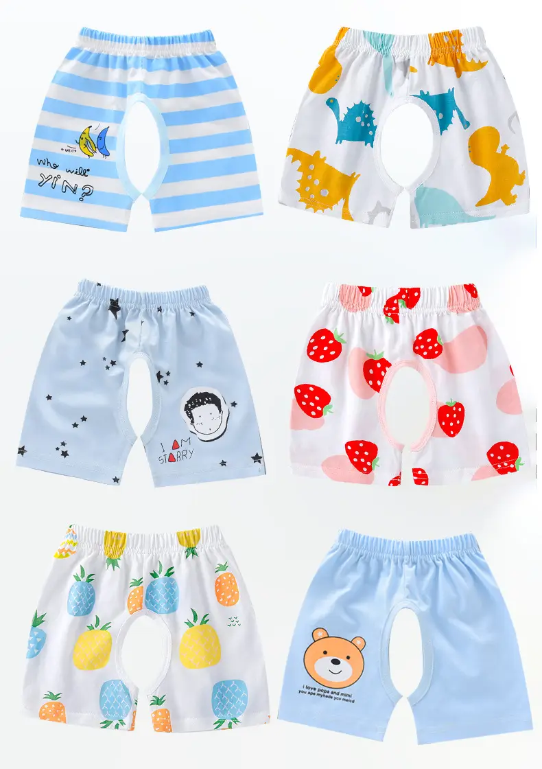 Baby Cotton Open Crotch Shorts 1-3Yr Strawberry Print — feature 4