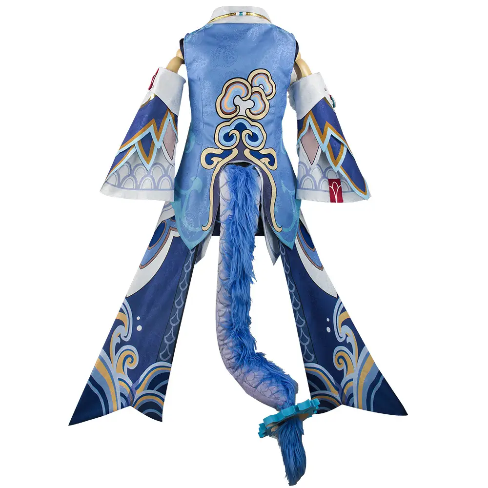 Bailu Anime Game Women Outfit Set Blue Dragon Tail - Image 3