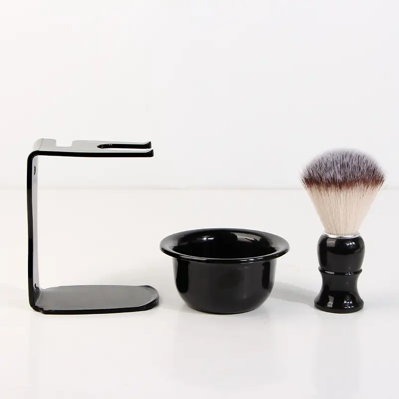 Men's Cross-Crystal Beard Brush with Bubble Bowl