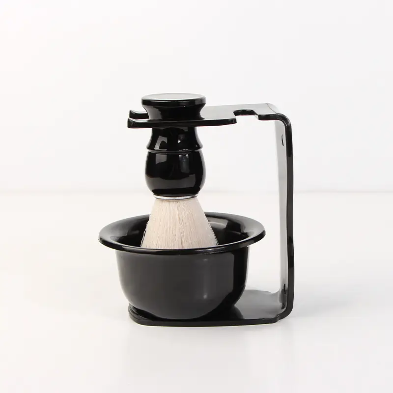 Men's Cross-Crystal Beard Brush with Bubble Bowl