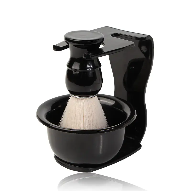 Men's Cross-Crystal Beard Brush with Bubble Bowl