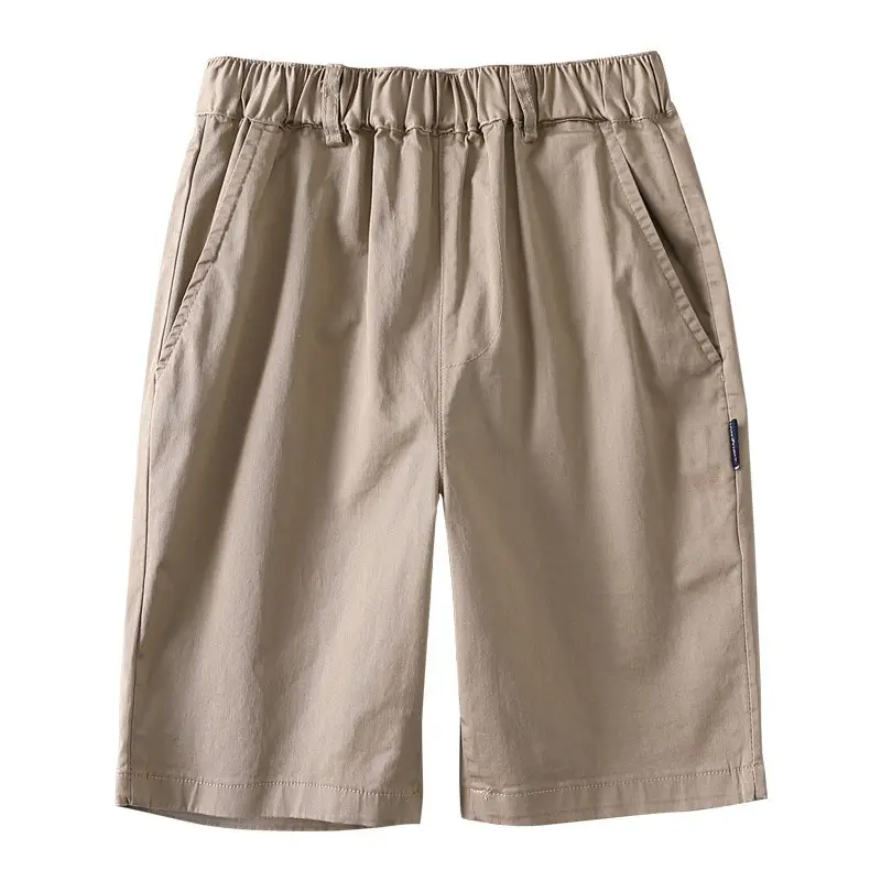 Kids Elastic Waist Khaki Shorts Summer Stretch Cotton - Image 13
