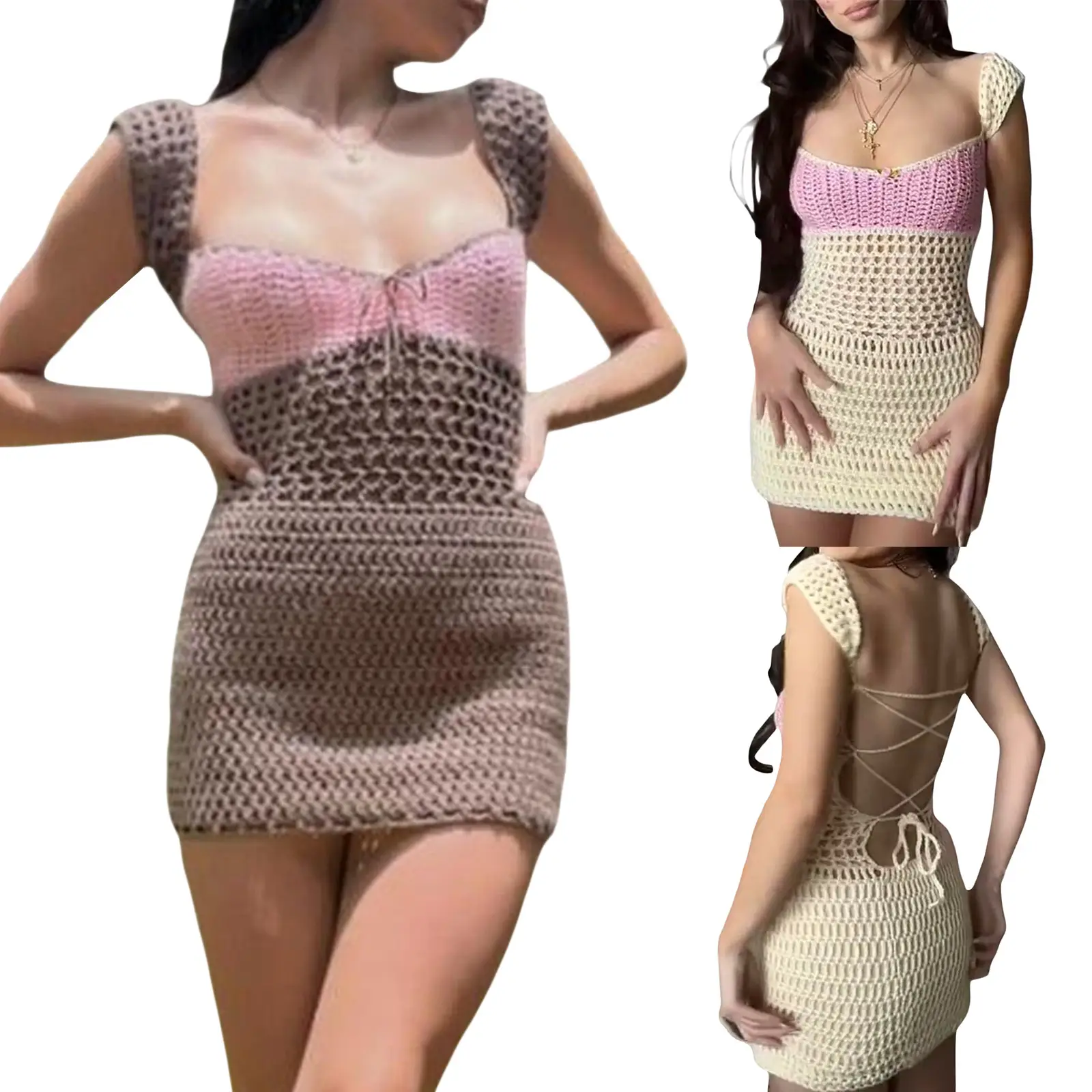 2023 Summer Low-cut Knitted Vest Dress for Women - Image 5