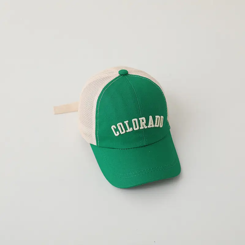Black Mesh Peaked Baseball Cap for Kids Summer - Image 2