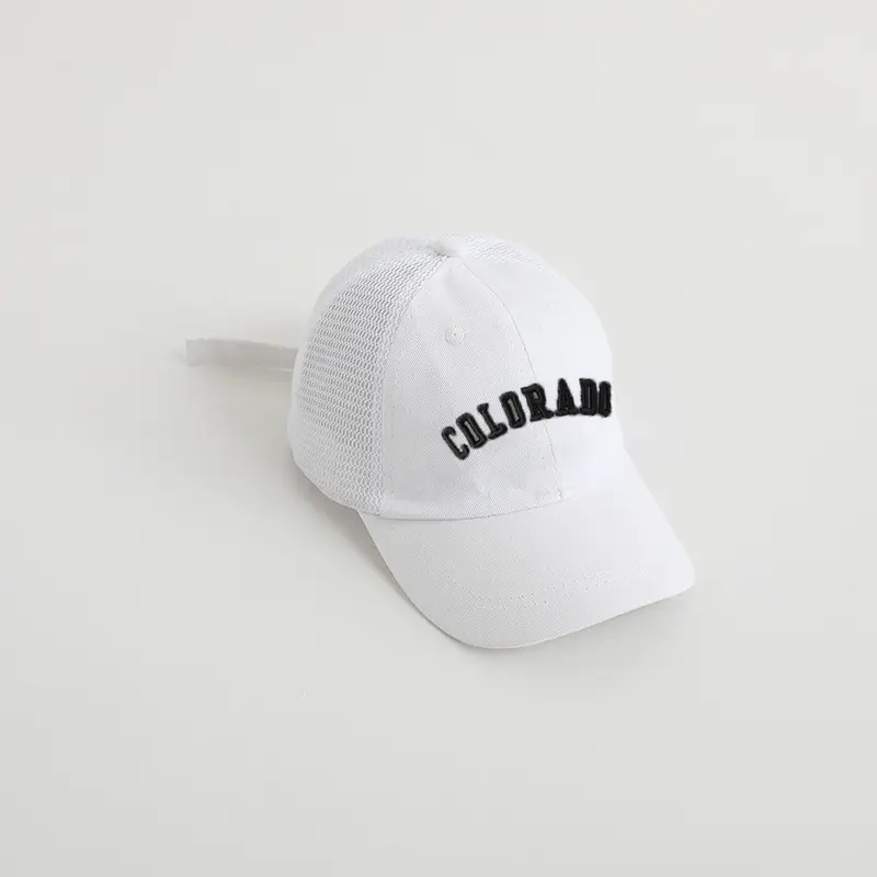 Black Mesh Peaked Baseball Cap for Kids Summer - Image 3