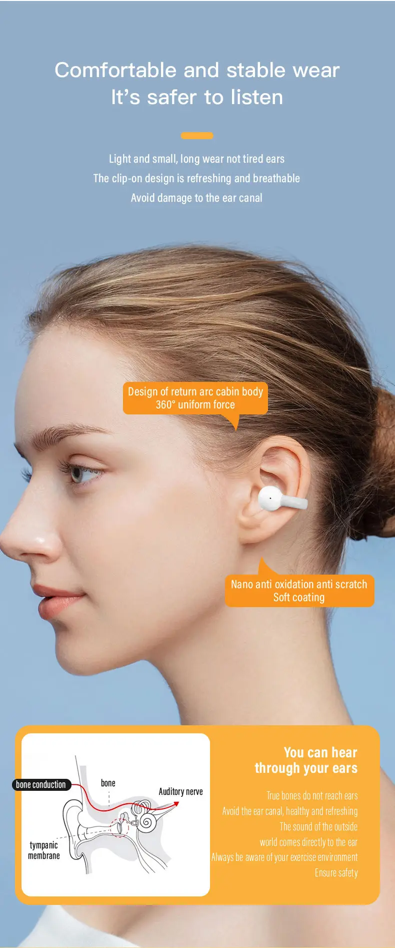Bluetooth Headset with Ear Clip for Men Women — feature 5
