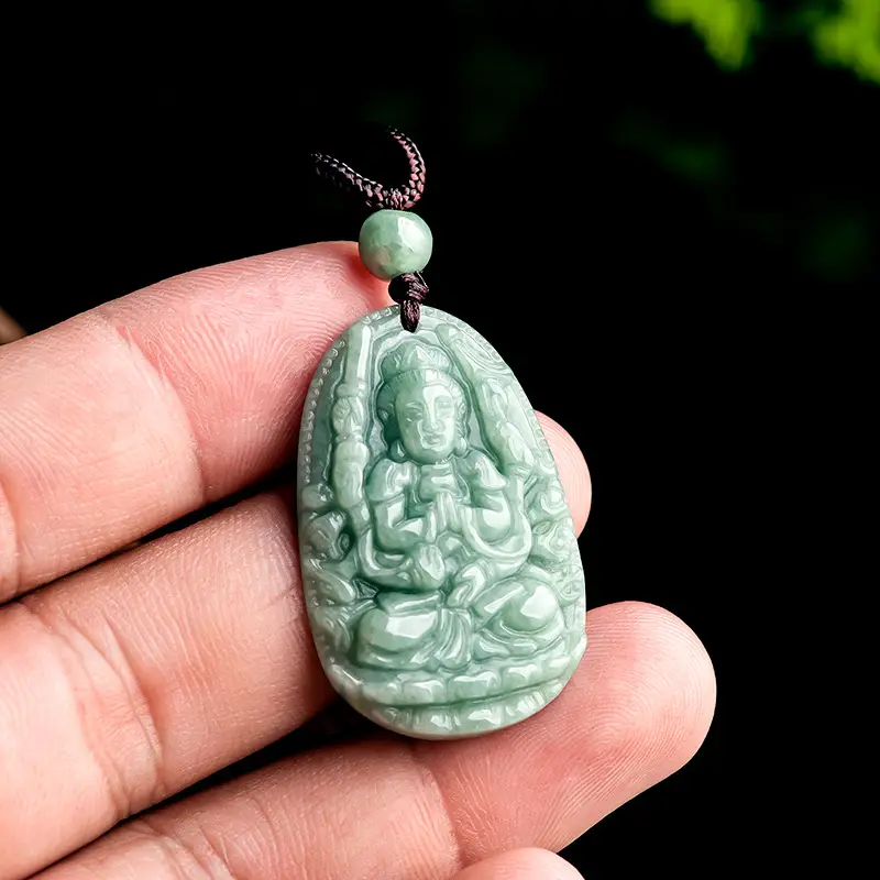 Natural Jade Buddha Pendant with Buddhist Art Design - Image 11