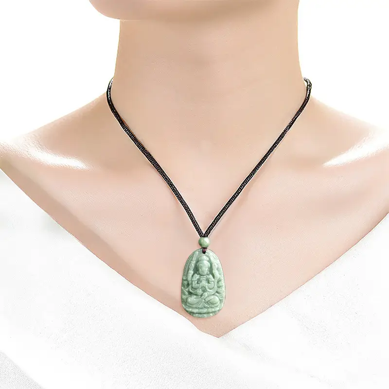 Natural Jade Buddha Pendant with Buddhist Art Design - Image 12