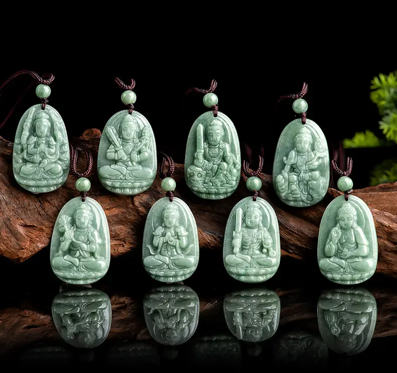Natural Jade Buddha Pendant with Buddhist Art Design — feature 1