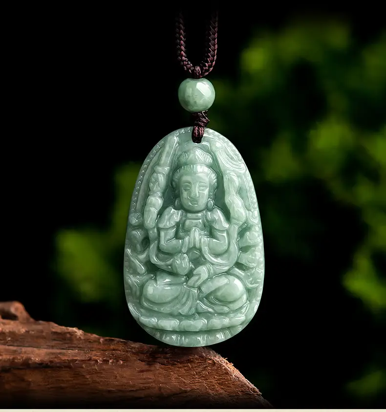 Natural Jade Buddha Pendant with Buddhist Art Design — feature 3
