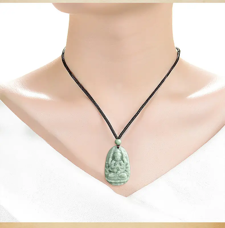 Natural Jade Buddha Pendant with Buddhist Art Design — feature 9