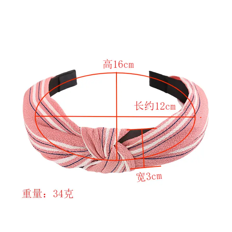 New European and American cross-border headband women's face wash contrast color hair accessories retro fashion wide-brimmed fabric knotted headband — feature 1