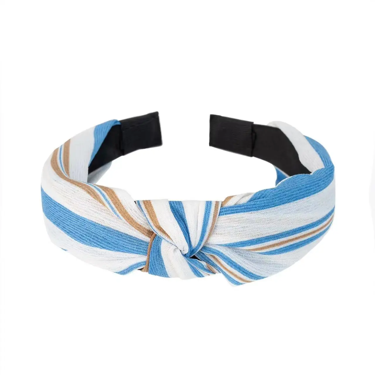 New European and American cross-border headband women's face wash contrast color hair accessories retro fashion wide-brimmed fabric knotted headband