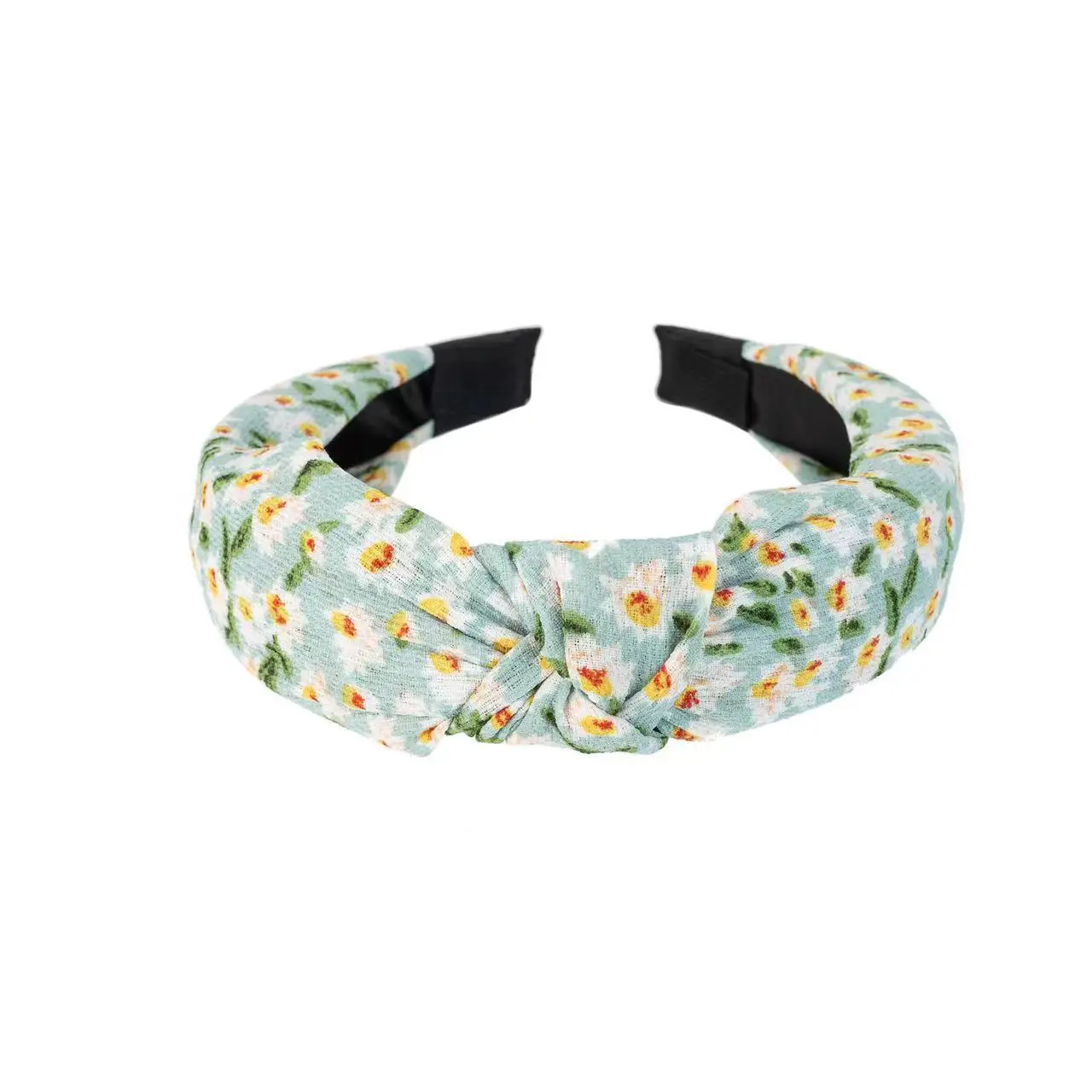 New European and American cross-border headband women's face wash contrast color hair accessories retro fashion wide-brimmed fabric knotted headband