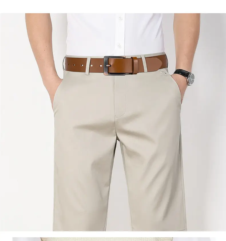 Men's Brown Leather Belt with Silver Buckle β feature 9