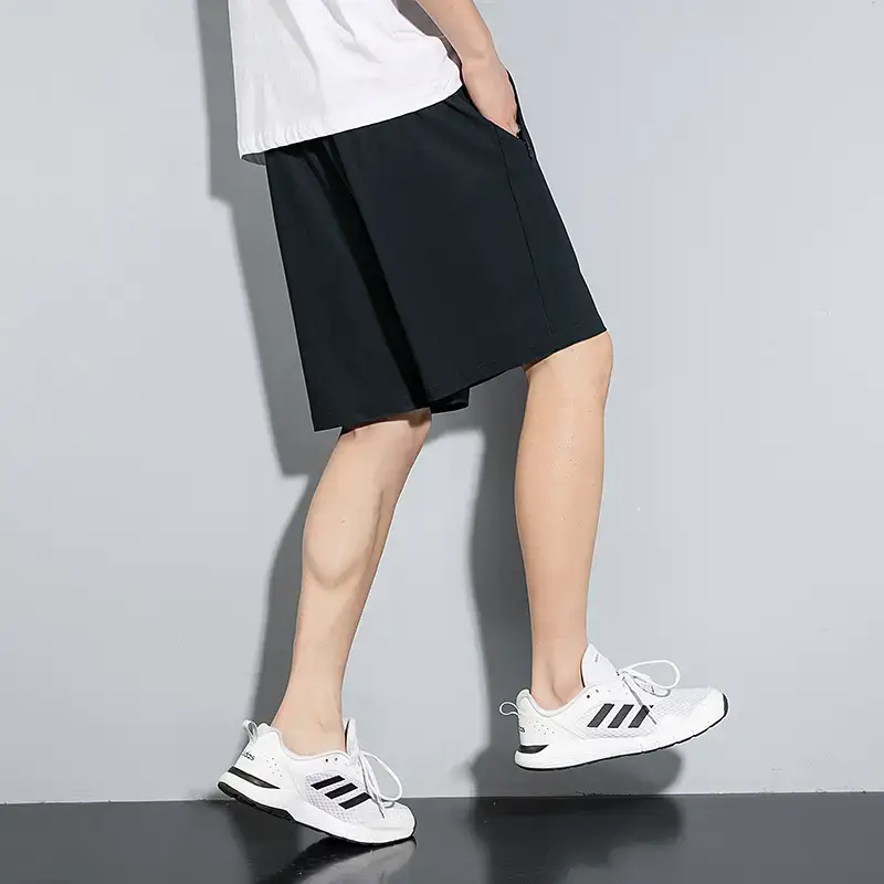 Men Ice Silk Shorts Black Loose Summer Casual - Image 5