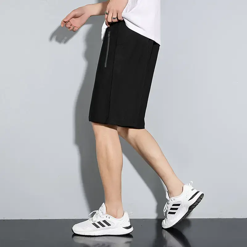 Men Ice Silk Shorts Black Loose Summer Casual - Image 6