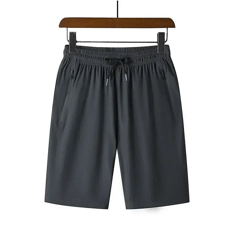 Men Ice Silk Shorts Black Loose Summer Casual - Image 2