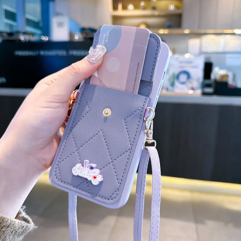 Apple 13/14 Pro Diagonal Strap Phone Case with Cartoon Design - Image 3