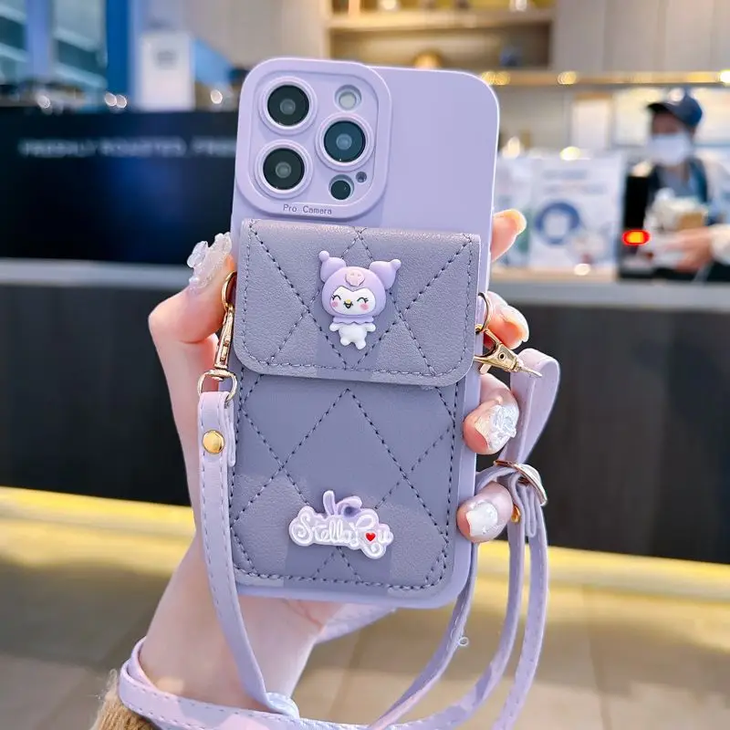 Apple 13/14 Pro Diagonal Strap Phone Case with Cartoon Design — feature 8