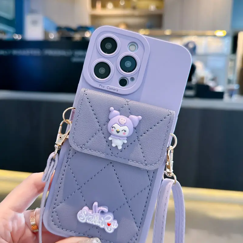 Apple 13/14 Pro Diagonal Strap Phone Case with Cartoon Design — feature 9