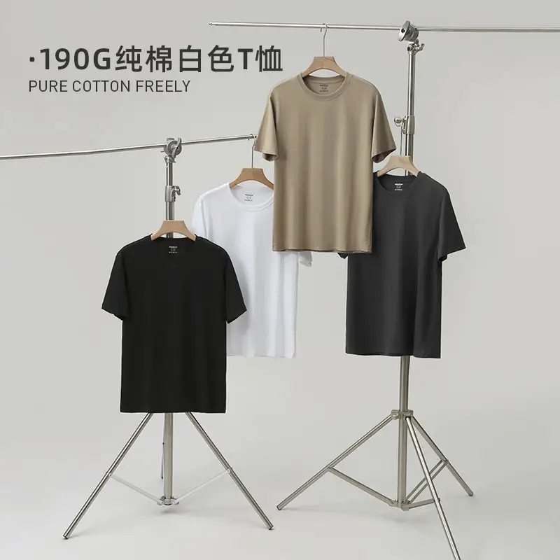 Men Black Cotton T-Shirt Short Sleeve 2025 - Image 7